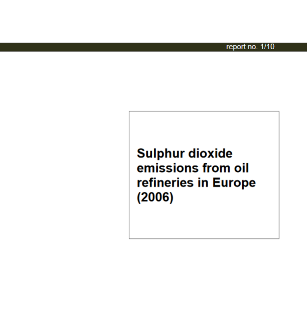 Sulphur dioxide emissions from oil refineries in Europe (2006)