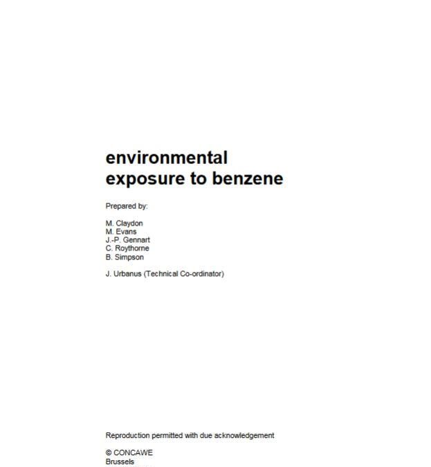 Еnvironmental exposure to benzene