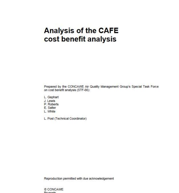 Analysis of the CAFE cost benefit analysis