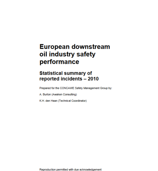 European downstream oil industry safety performance Statistical summary of reported incidents – 2010