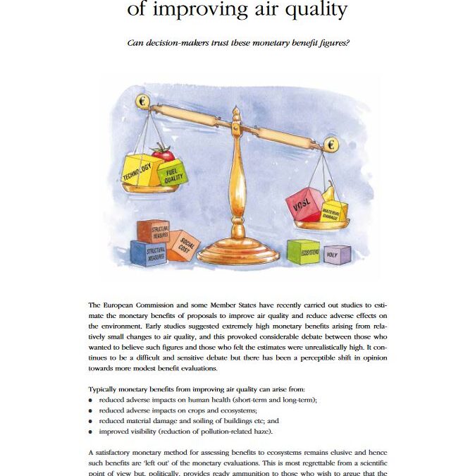 Assessing the monetary benefit of improving air quality