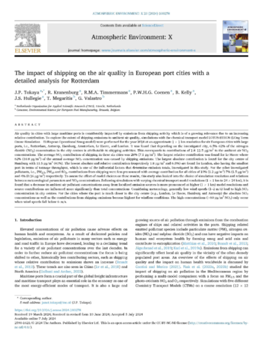 The impact of shipping on the air quality in European port cities with a detailed analysis for Rotterdam