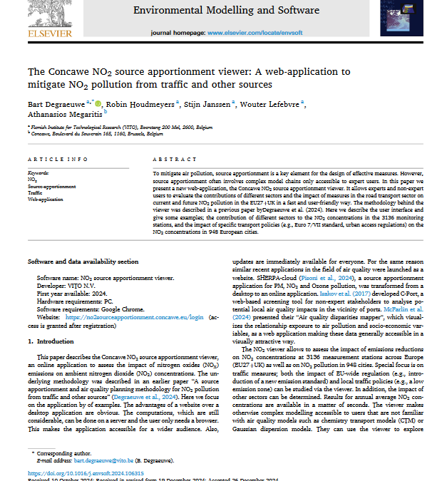 The Concawe NO2 source apportionment viewer: A web-application to mitigate NO2 pollution from traffic and other sources