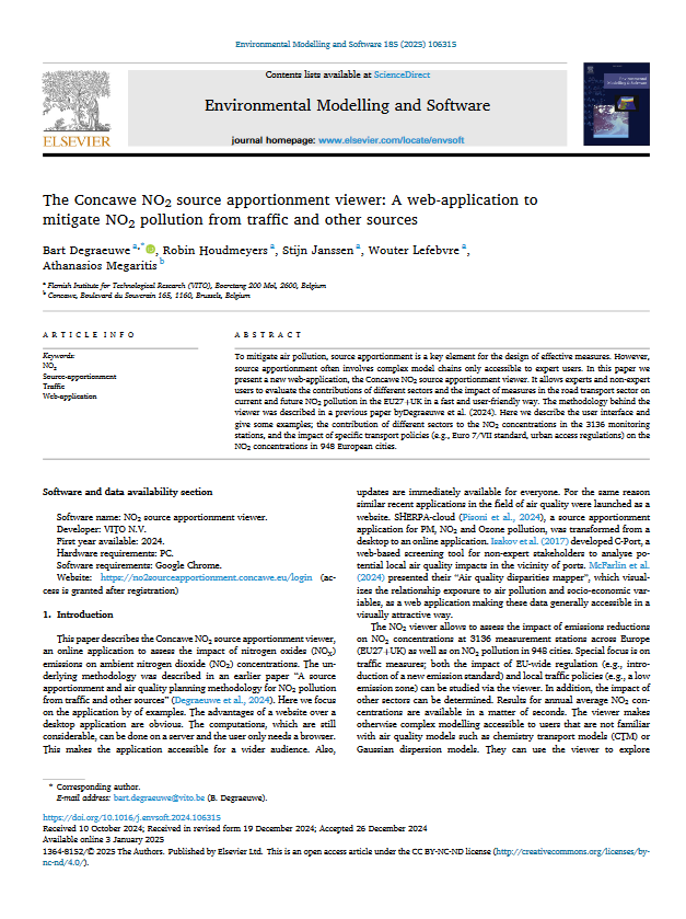 The Concawe NO2 source apportionment viewer: A web-application to mitigate NO2 pollution from traffic and other sources